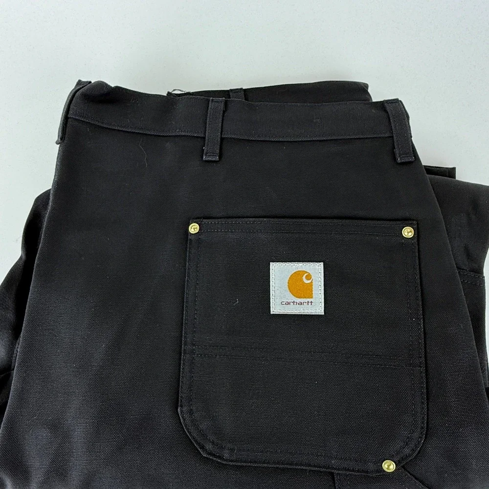 Carhartt B01 BLK 52W Double Front Work‎ Dungaree Pants Black 48x30 USA NWT